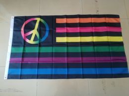 Neon Peace Symbol Usa Custom Flag 3ft*5ft (150cm*90cm) Flag Banner decoration flying home & garden outdoor gifts