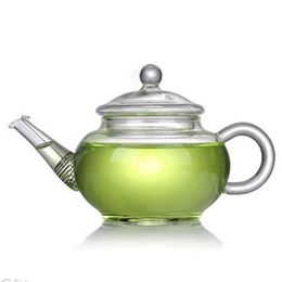 Smooth Flower Teapot Clear Glass Scented Tea Pots 250Ml Heat Resisting High Borosilicate Drinkware