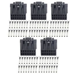 5 Sets 16 Pin Black Female Car Plug Harness 175966-2 Connector with Terminal DJ7161C-1-21