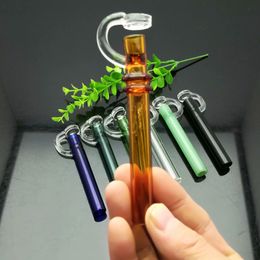 Coloured Glass Pipe with Cover Glass water hookah Handle Pipes smoking pipes High quality free shipping