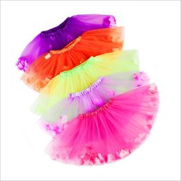 Kids Tutu Skirts Girls Petal Tulle Pettiskirt Dance Mini Dresses Ballet Costume Clothes Ball Gown Princess Christmas Party Stagewear