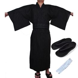Ethnic Clothing Male Japanese Traditional Costumes Samurai Kimono Man Cotton Thin Loose Style Yukata Jinbei Haori Luxury Cosplay