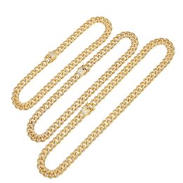 13mm 18" 20" 22" 24" Mens Chains Gold Silver Bling Iced out Full CZ Miami Cuban Chain Necklace Jewelry for Men