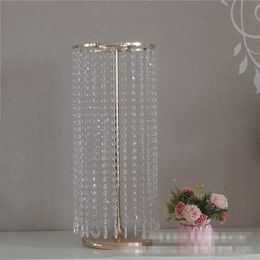 New style Beaded Real acrylic Crystals Hurricane Vase For Wedding Centrepiece best0814