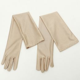 Fashion-Summer Women's Thin Skin Care Ultra Long Sunscreen Gloves Female Solid Colour Elastic Long Etiquette Gloves 55cm