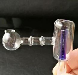 Double layer filter pot glass bongs accessories   , Colorful Pipe Smoking Curved Glass Pipes Oil Burner Pipes Water Pipes Dab Rig Glass Bong