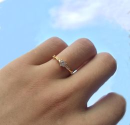 Dainty Engagement Ring for Women Simple Broken Drill Wedding Rings Rose Gold Colour Luxury Jewellery Free Shipping