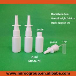 100pcs/lot 20ml nasal spray bottle with nasal spray pump/cap, plastic 20ml nasal spray bottles with sprayer pump and cap