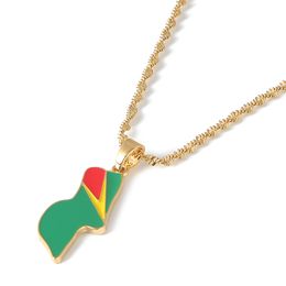 Guyana Flag Pendant Necklaces Women Girls Guayana Jewelry Republic of Guyana
