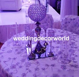 New Event and Wedding decoration centerpieces acrylic crystal candelabra with flower bowl for flower stand wedding table decoration decor477