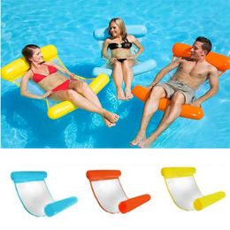 Pool Inflatable Hammock Summer Solid 6 Colors Swim Lounge Bed Chair Adult Pool Party Toys Inflatable Pool Float Bed Toy 05