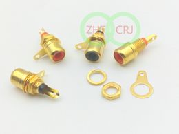 100pcs Gold plated RCA Phono Chassis Panel Mount Female Socket adapter