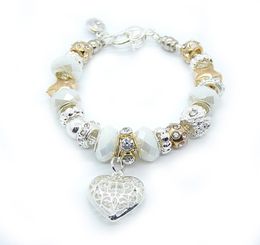 2022 new Bracelet 925 Sterling Silver Women Fashion Costume Fine heart/Lovely Beads Charm Bracelets Jewellery for Women