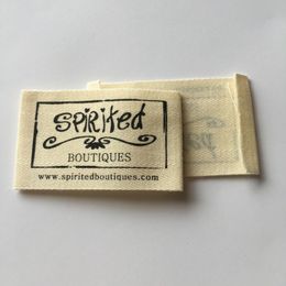 500pcs 1.5cm organic cotton tags for clothing label notions custom logo silk-screen printed garment tags