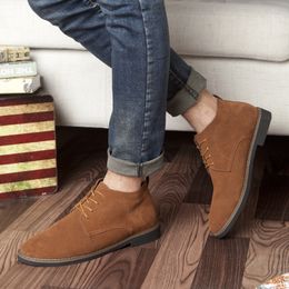 Winter Men Big Size 38-45 Boots Suede Male Business Casual Leather Boots