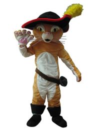 Fast Ship Hot Puss In Boots Mascot Costume Party Cute for adult animal costume Fancy Dress Adult Children Size