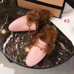 Fashionable and high quality new Brand New Women Princetown Suede Velvet Leather Slipper with Real rabbit Fur Winter Slipper Loafers Muller