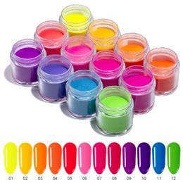 12 Colours Fluorescent Neon Builder Acrylic Nail Dipping Powder Luminous Pigment 10ML / Dip Powder - ED176 - Fluorescent