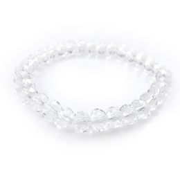 Transparent 8mm Faceted Crystal Beaded Bracelet For Women Simple Style Stretchy Bracelets 20pcs/lot Free Shipping