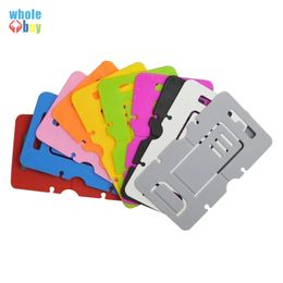 3000pcs/lot Candy Colour Phone Holder Plastic Folding Dual Mobile Phone Universal Bracket For cellphone