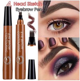 SUAKE Liquid Eyebrow Pencil Waterproof Microblading Fork Tip Fine Sketch Professional Eye Brow Tattoo Tint Pen Korean Cosmetics