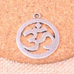 32pcs Charms Yoga OM 25mm Antique Making pendant fit,Vintage Tibetan Silver,DIY Handmade Jewellery