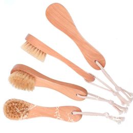 Facial Cleanser Brush Bamboo Massage Brush Portable Size Face Cleaning Massage Face Washing Product F2399