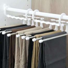 Multi-functional black white folding Pants rack trousers shelves 5 in 1 Stainless Steel Wardrobe Magic Hanger