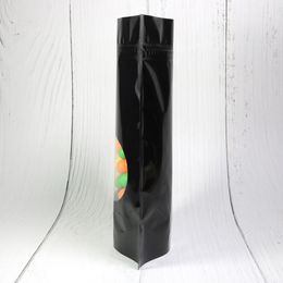 Various Sizes 100pc Glossy Black Aluminium Foil Mylar Package Bags With Window, Stand Up Zip Lock Food Storage Bags