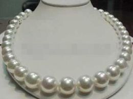 18 "10-11 MM rare white South Sea pearl necklace 14K brooch