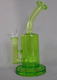 9.5inch Original Green Color Tree Perc glass bong Water Pipe 14mm with glass bowl or quartz banger