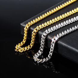 Cuban Chain Designer Personalised Gold White Gold 925 Sterling Silver Men's Cuban Chain Necklace Bracelet Street Rapper Men's Jewellery Accessories