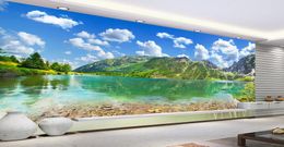 Custom photo wallpaper for walls 3 d Blue sky and white clouds scenery Living Room Bedroom Bar Flower 3d wall papers for tv backdrop