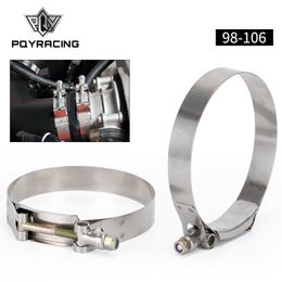 PQY - (2PC/LOT) 3.75" CLAMPS (98-106)STAINLESS SILICONE TURBO HOSE COUPLER T BOLT CLAMP KIT HIGH QUALITY PQY5257