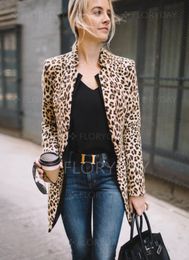 Fashion-2018 Winter New Fashion Women Leopard Print Sexy Winter Warm Wind Coat Cardigan Long Coat