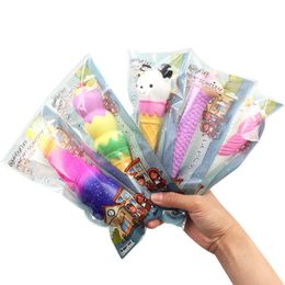 Cute Squishy Pencil Sleeves Cute Panda Dolls Squishies Slow Rising Pencil Toppers Grip Fruit Scented Stress Relief Toy Ball pen Gift