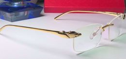 Men Gold Metal Rimless Eyeglasses Frame eyewear glasses Gafas de sol Sunglasses new with box