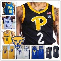 Pitt Pittsburgh Panthers #13 Steven Adams 4 Jared Wilson-frame Gerald Drumgoole Jr. 12 Abdoul Karim Coulibaly Blue White Basketball