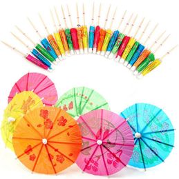 New Paper Drink Cocktail Parasols Umbrellas Luau Sticks Tropical Hawaiian Party Wedding Paper Umbrella Decoration LX7030