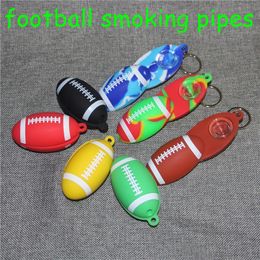 new style hand pipe football hand silicone pipes with glass bowl Spoon Pipe Bongs Dry herb Hand Pipe Smoking Accessories dabber tools