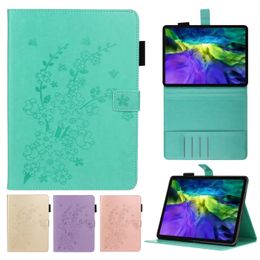 Plum Blossom Embossing Leather Tablet Case for iPad Air Pro 9.7 Mini 1/2/3/4/5 Samsung Galaxy Tab A T720 Multi Card Slots Protective Cover