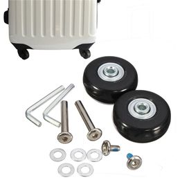 2 Set Luggage Suitcase Replacement Wheels Axles Rubber Deluxe Repair OD 50mm BA