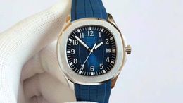 U1 Famous Men's Watch Excellent Quality Nautilus Grenade 5168 Blue Surface 42MM Automatic Transparent Back Rubber Watchband Sapphire Glass