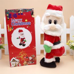 Shaking Hip Music Electric Santa Electric Shaking Buttock Musical Santa Claus Kids Hip Twisted Toys Xmas Desk Decoration Toy