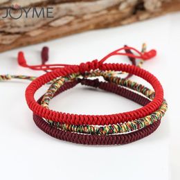 Chinese Lucky Red String Bracelet Men Women Tibetan Buddha Prayer Handmade Yoga Prayer Rope thread Bracelet Adjustable Size