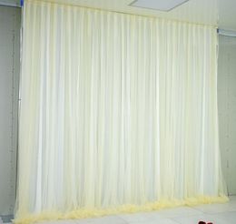 New 3X3M Simple White Yarn Silk Cloth Wedding Backdrop Event Party Drape Curtain for Party Home Decoration Stage Background