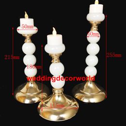 Gold Candle Holders Metal Candlestick Flower Vase Table Centrepiece Event Flower Rack Road Lead Wedding Decoration decor0834