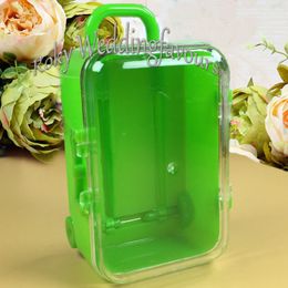 20PCS Green Mini Rolling Travel Suitcase Favour Box Baby Shower Kids Partys Candy Package Bridal Shower Favours