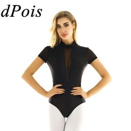 dPois Womens Lacework Basic 3//4 Sleeve Ballet Dance Gymnastics Leotards Camisole Bodysuit