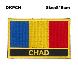 Free Shipping 8*5cm Chad Shape Mexico Flag Embroidery Iron on Patch PT0215-R
